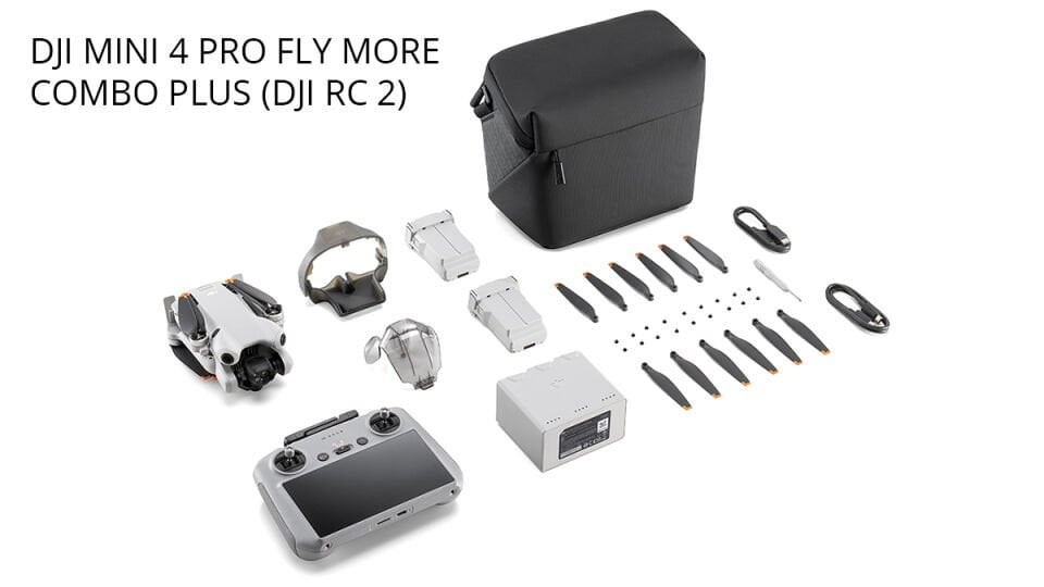 Dji Mini 4 Pro Fly More Combo Plus RC2 249GR Drone (EU) (Dji Turkiye Karfo Karacasulu Garantili)