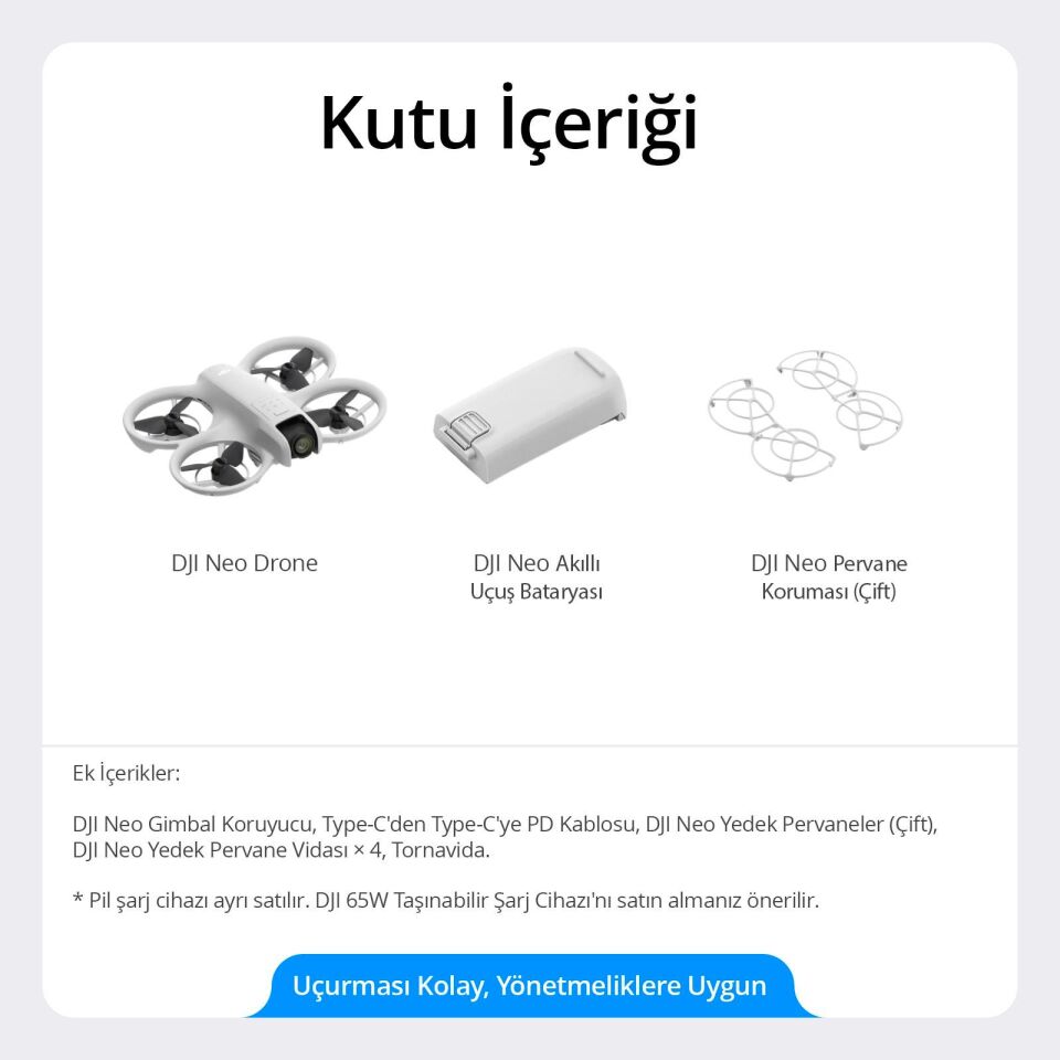 Dji Neo Single 4K Drone 135GR (EU) (Dji Turkiye Karfo Karacasulu Garantili)