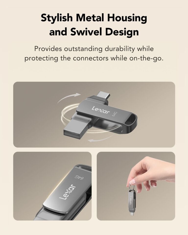 Lexar 64GB LJDD400064G-BNQNG JumpDrive TYPE-C USB 3.1 D400 Read 130MB/s Flash Bellek