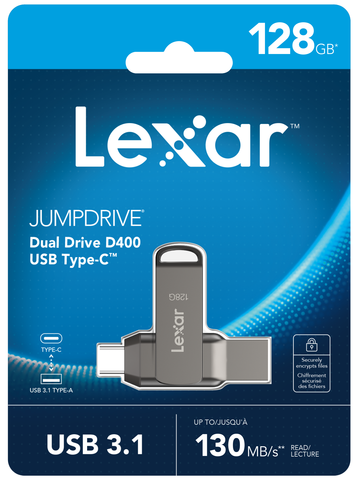 Lexar 128GB LJDD4000128G-BNQNG JumpDrive TYPE-C USB 3.1 D400 Read 130MB/s Flash Bellek