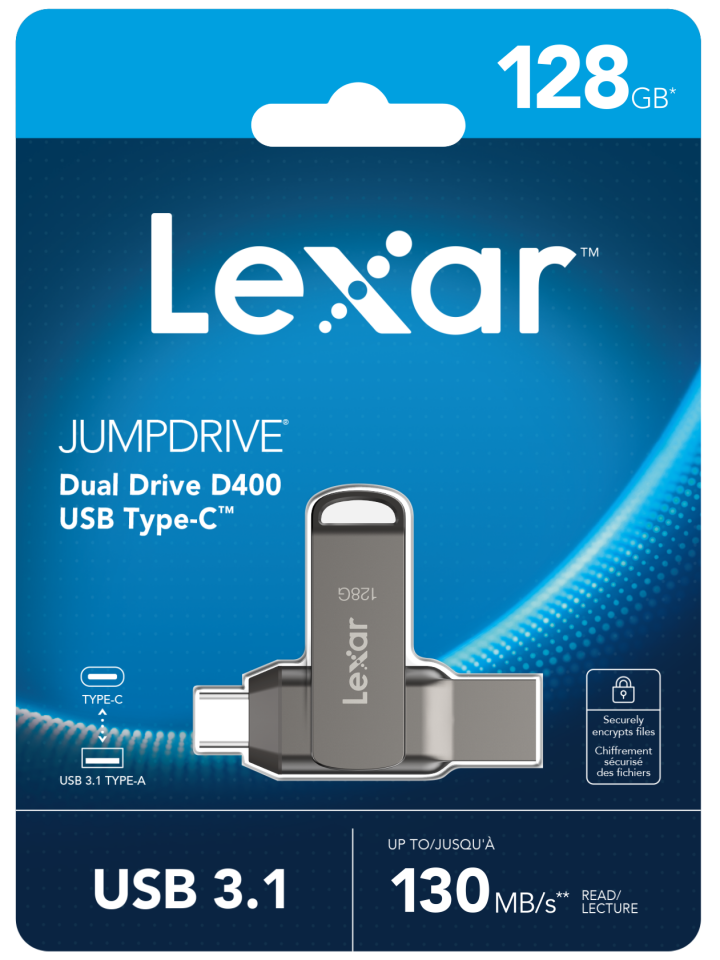 Lexar 128GB LJDD4000128G-BNQNG JumpDrive TYPE-C USB 3.1 D400 Read 130MB/s Flash Bellek